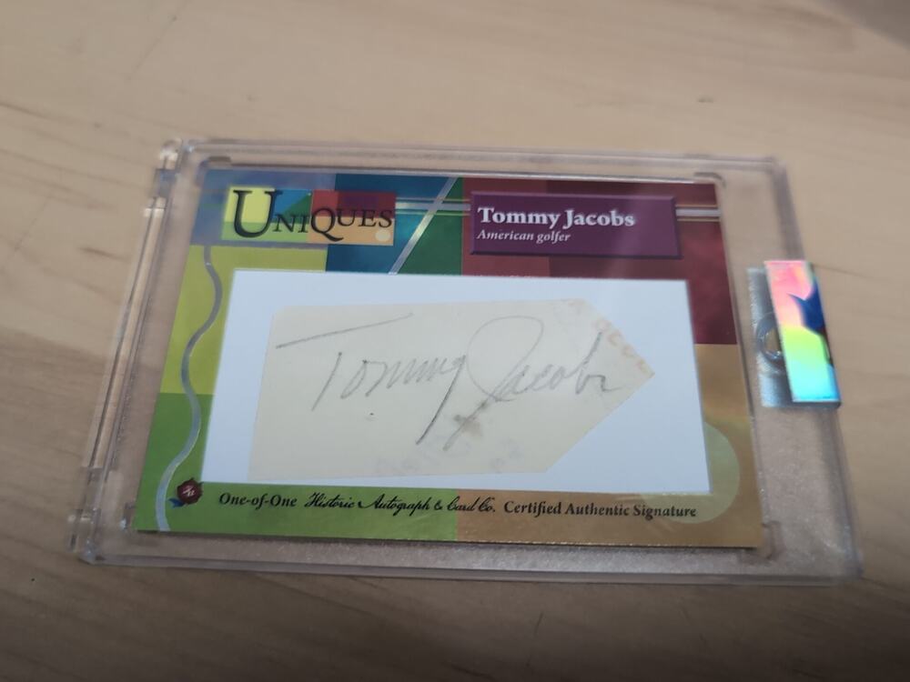 2025 Historic Autographs Uniques Cut Signature Tommy Jacobs Auto 1/1 HOF Golf ⛳